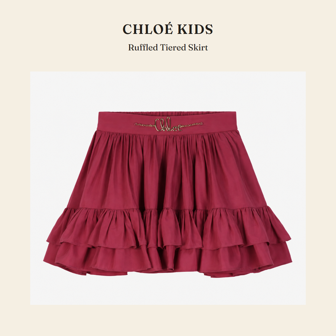 클로에 키즈(Chloé Kids) Ruffled Tiered Skirt - 영국 정품 직수입 | Lhea UK(레아영국)