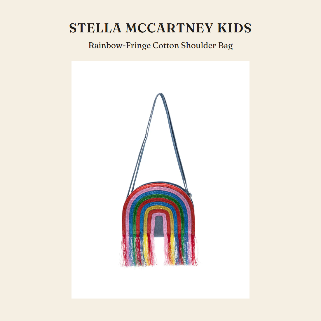 스텔라 매카트니 키즈(Stella McCartney Kids) Rainbow-Fringe Cotton Shoulder Bag 숄더백 - 영국 정품 직수입 | Lhea UK(레아영국)