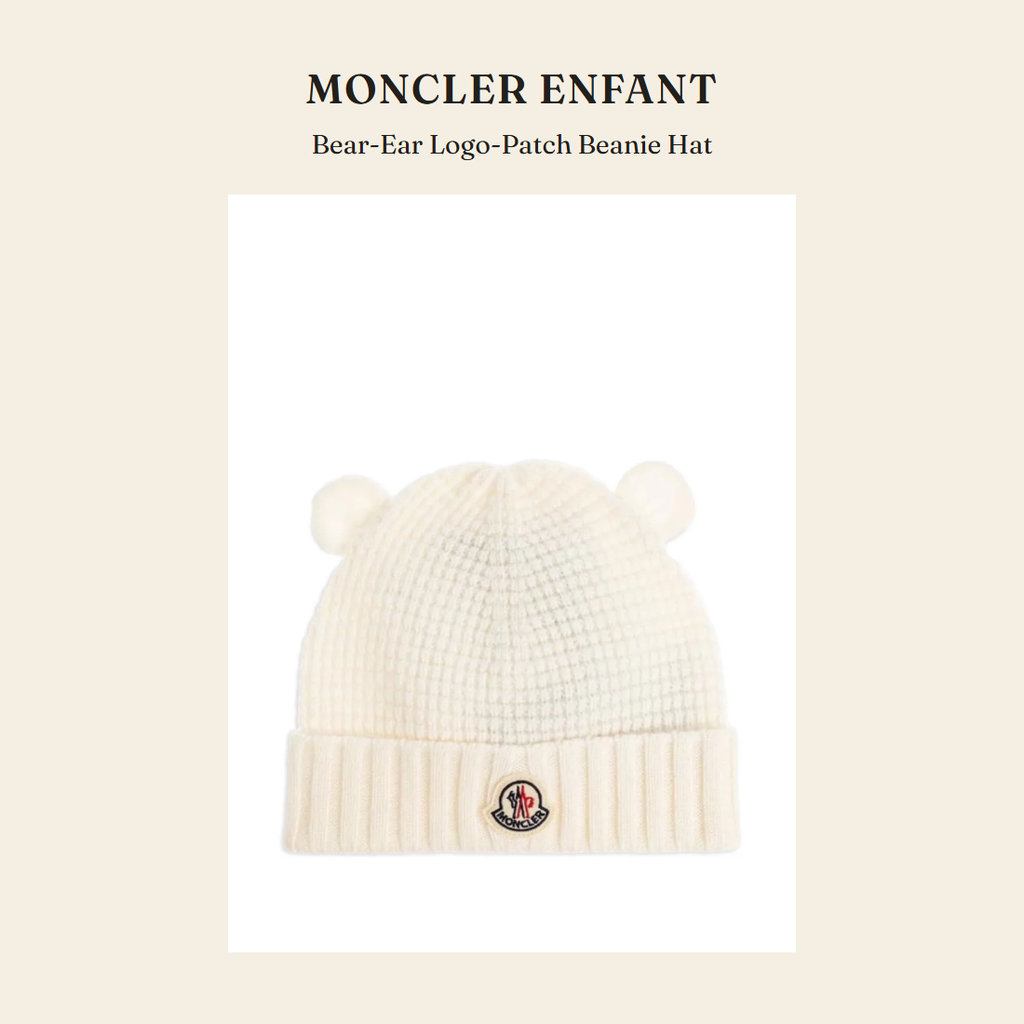 몽클레르 앙팡(Moncler Enfant) Bear-Ear Logo-Patch Beanie Hat 모자 - 영국 정품 직수입 | Lhea UK(레아영국)