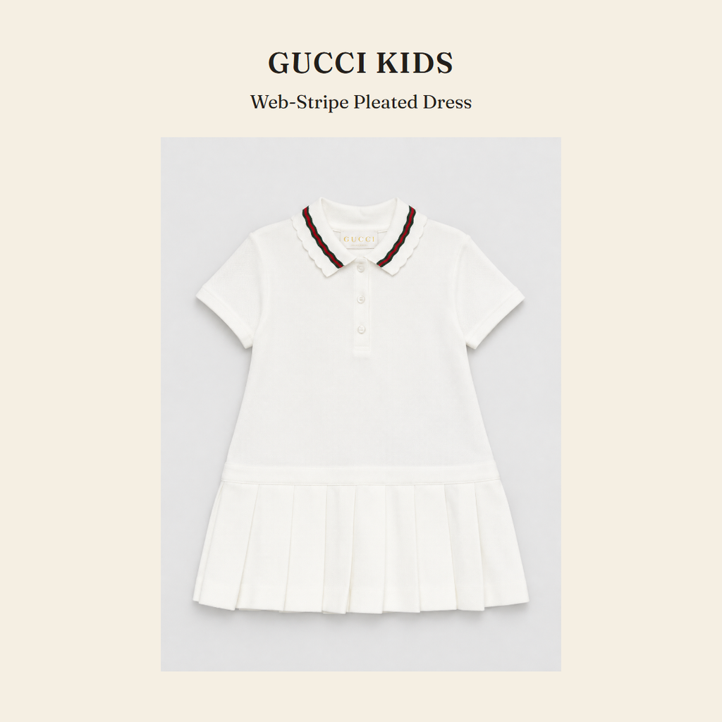 구찌 키즈(Gucci Kids) Web-Stripe Pleated Dress 원피스 - 영국 정품 직수입 | Lhea UK(레아영국)