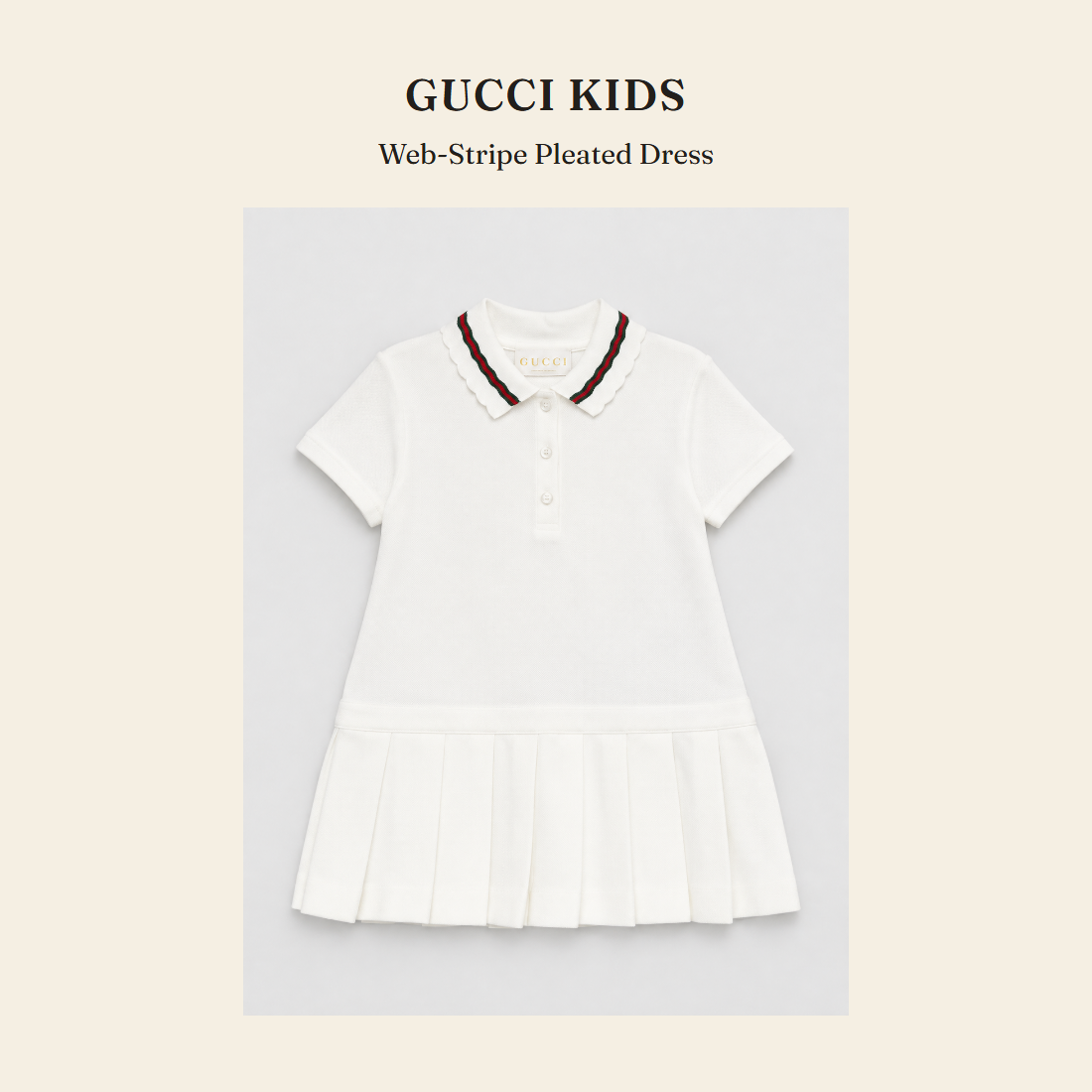 구찌 키즈(Gucci Kids) Web-Stripe Pleated Dress 원피스 - 영국 정품 직수입 | Lhea UK(레아영국)