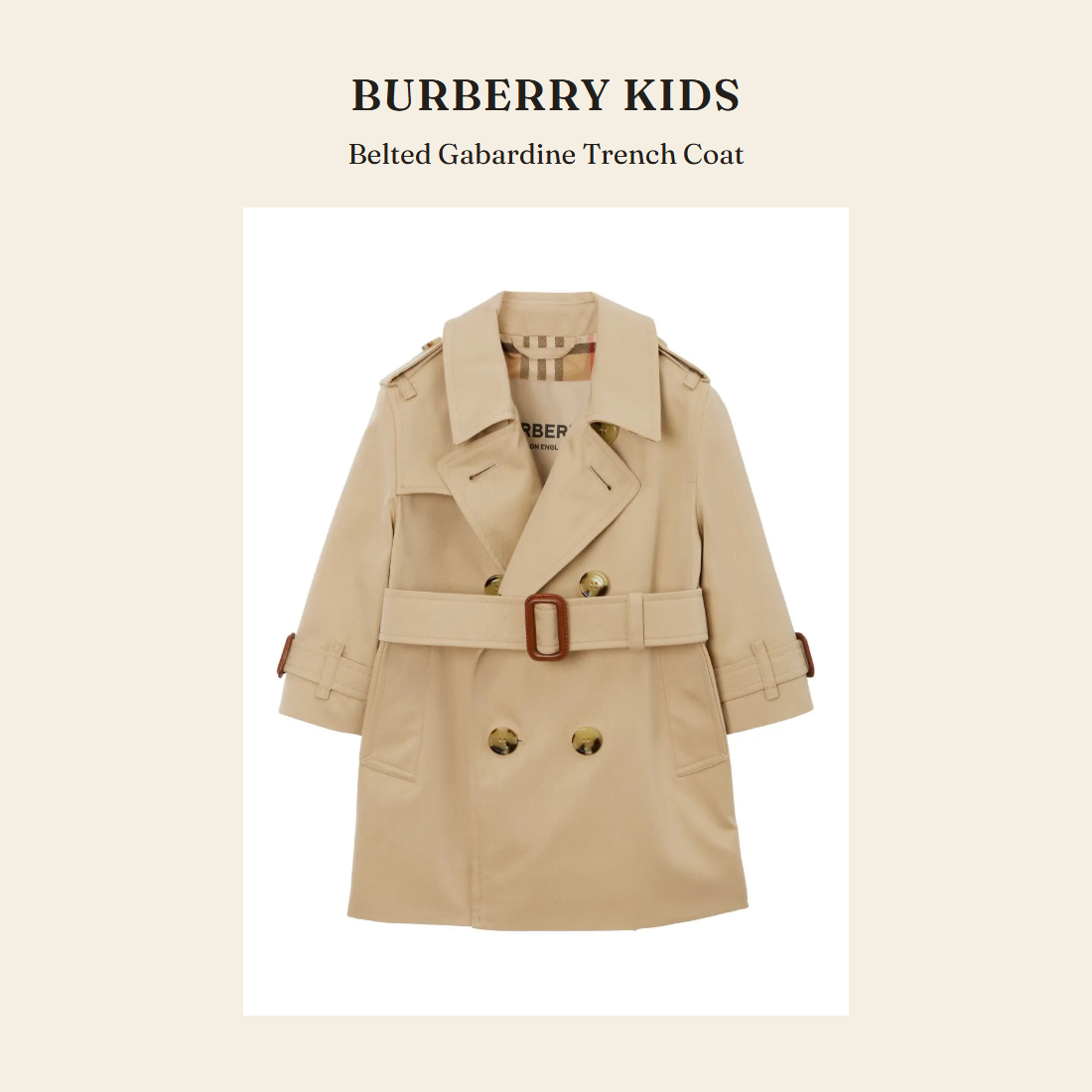 버버리 키즈(Burberry Kids) Belted Gabardine Trench Coat 트렌치코트 - 영국 정품 직수입 | Lhea UK(레아영국)