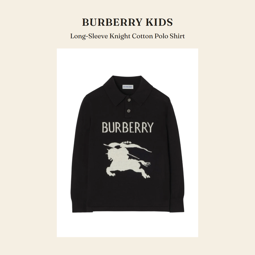 버버리 키즈(Burberry Kids) Long-Sleeve Knight Cotton Polo Shirt 폴로 셔츠 - 영국 정품 직수입 | Lhea UK(레아영국)