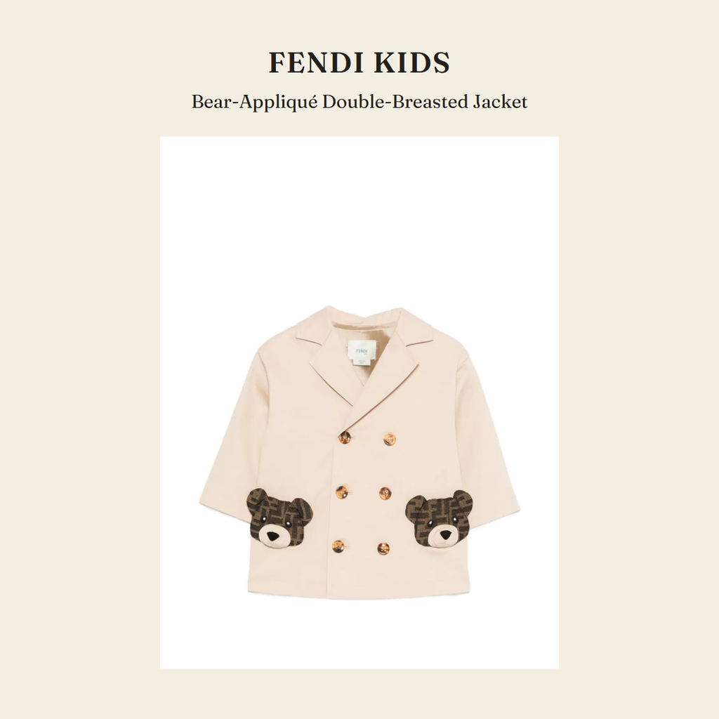펜디 키즈(Fendi Kids) Bear-Appliqué Double-Breasted Jacket 재킷 - 영국 정품 직수입 | Lhea UK(레아영국)