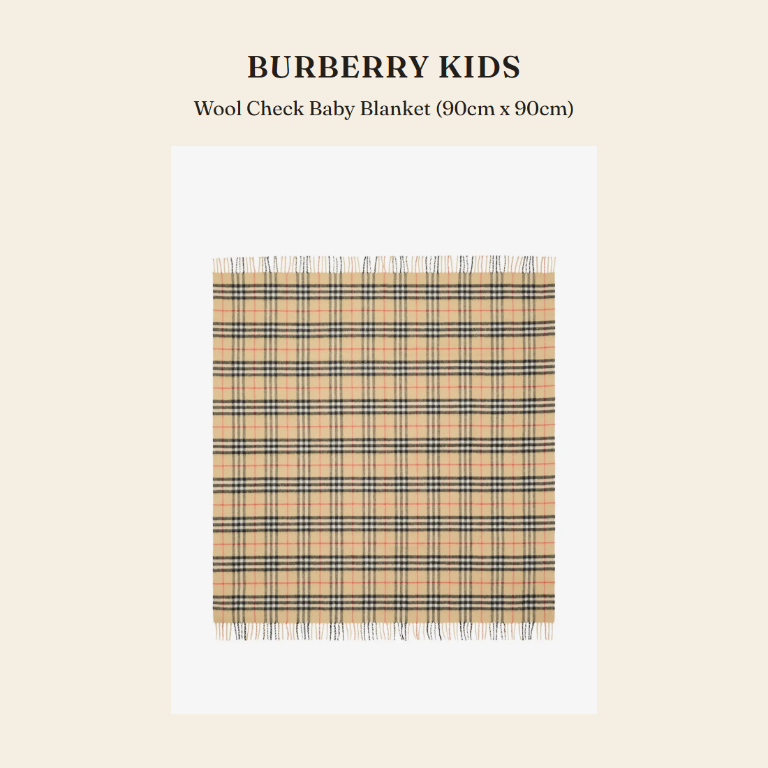 버버리 키즈(Burberry Kids) Wool Check Baby Blanket (90cm x 90cm) - 영국 정품 직수입 | Lhea UK(레아영국)