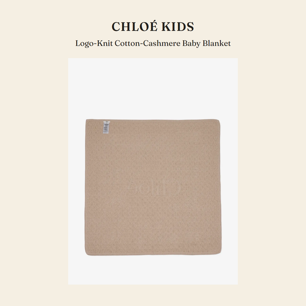 클로에 키즈(Chloé Kids) Logo-Knit Cotton-Cashmere Baby Blanket - 영국 정품 직수입 | Lhea UK(레아영국)
