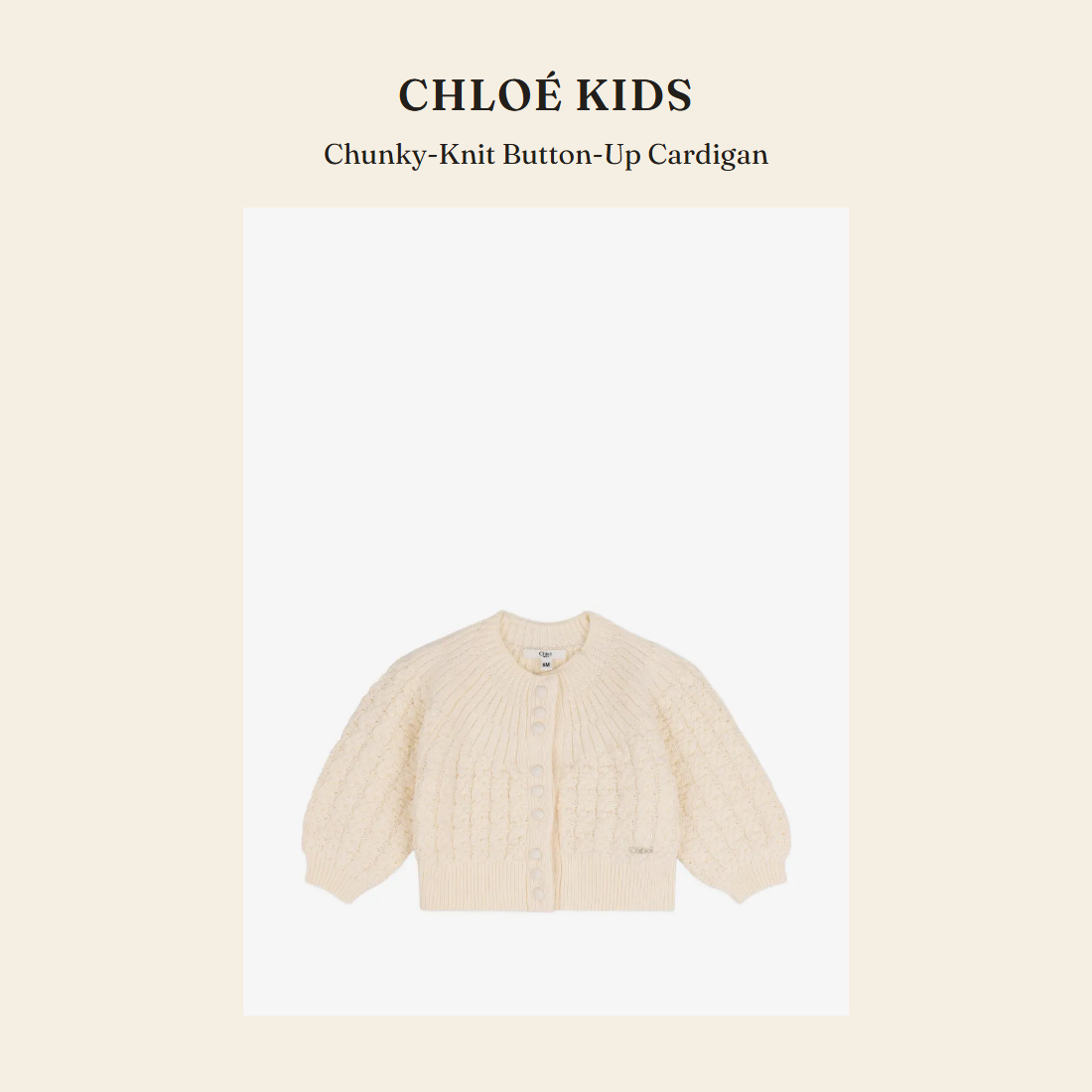 클로에 키즈(Chloé Kids) Chunky-Knit Button-Up Cardigan - 영국 정품 직수입 | Lhea UK(레아영국)
