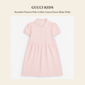 구찌 키즈(Gucci Kids) Branded-Pattern Polo-Collar Cotton Dress (Baby Pink) 원피스 - 영국 정품 직수입 | Lhea UK(레아영국)