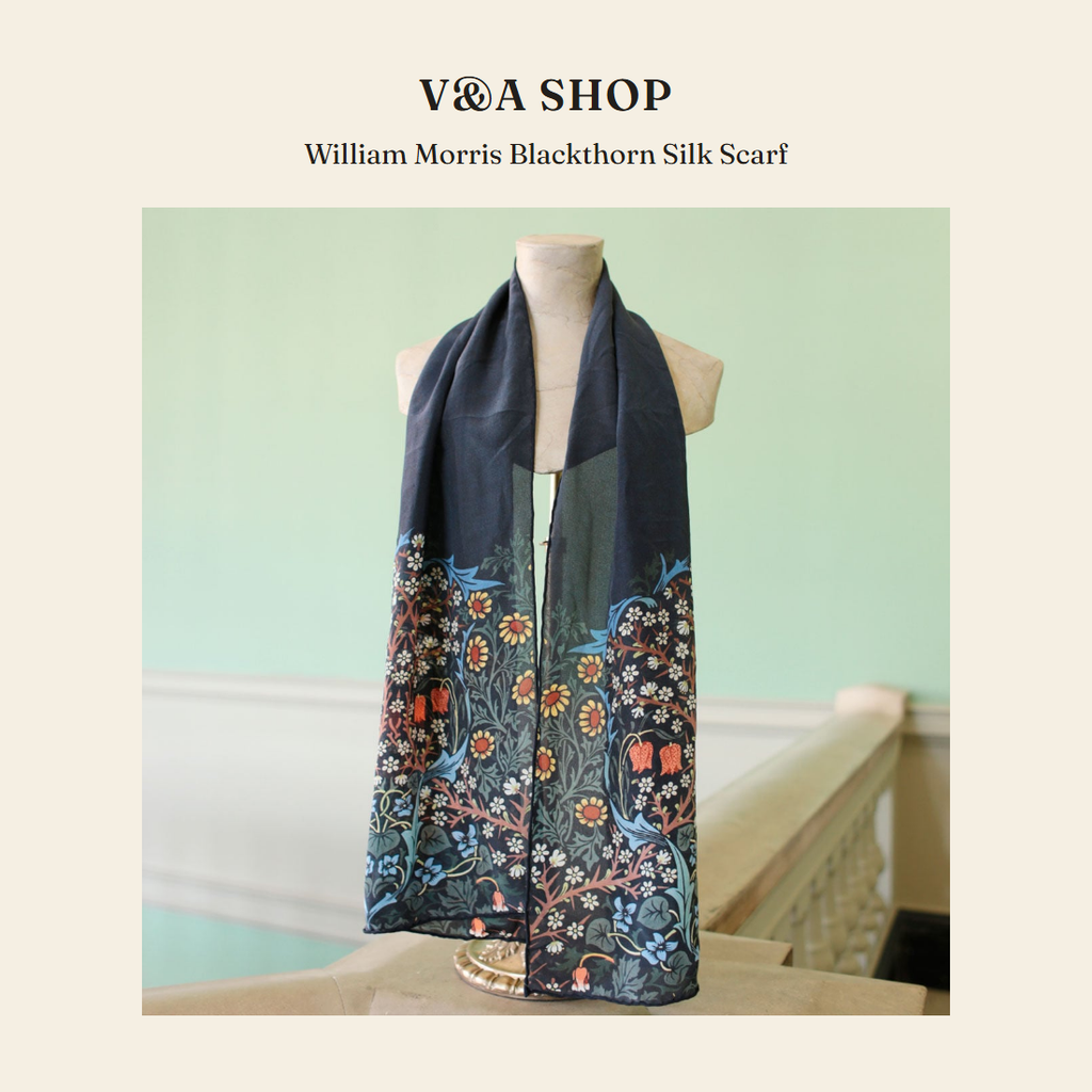 브이앤에이 샵(V&A Shop) William Morris Blackthorn Silk Scarf 스카프 - 영국 정품 직수입 | Lhea UK(레아영국)