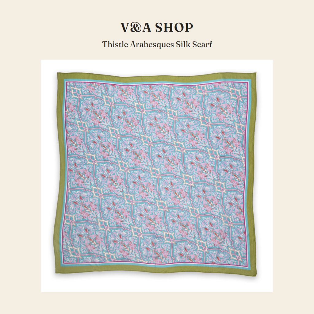 브이앤에이 샵(V&A Shop) Thistle Arabesques Silk Scarf 스카프 - 영국 정품 직수입 | Lhea UK(레아영국)