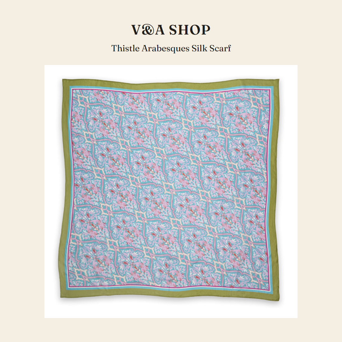 브이앤에이 샵(V&A Shop) Thistle Arabesques Silk Scarf 스카프 - 영국 정품 직수입 | Lhea UK(레아영국)