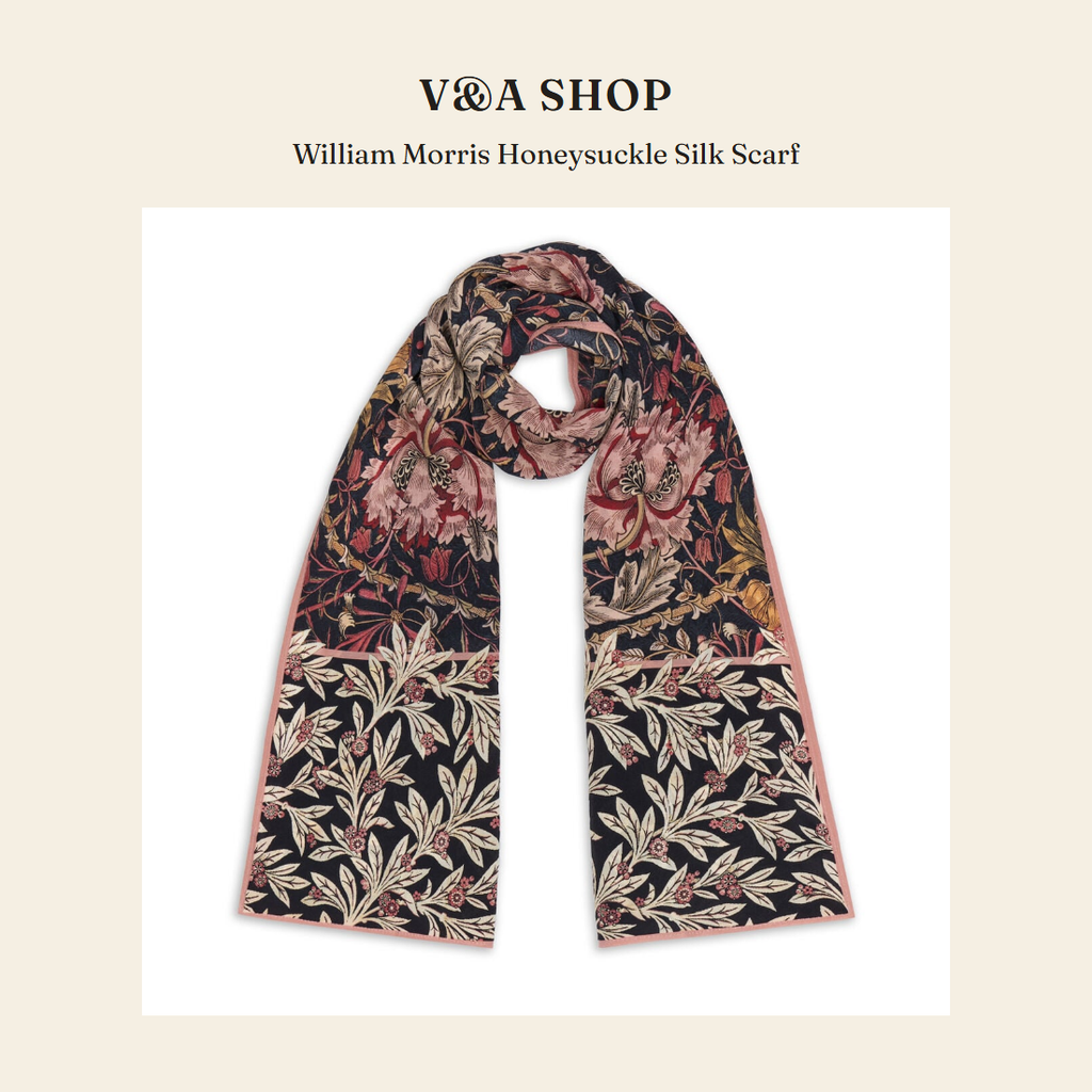 브이앤에이 샵(V&A Shop) William Morris Honeysuckle Silk Scarf 스카프 - 영국 정품 직수입 | Lhea UK(레아영국)