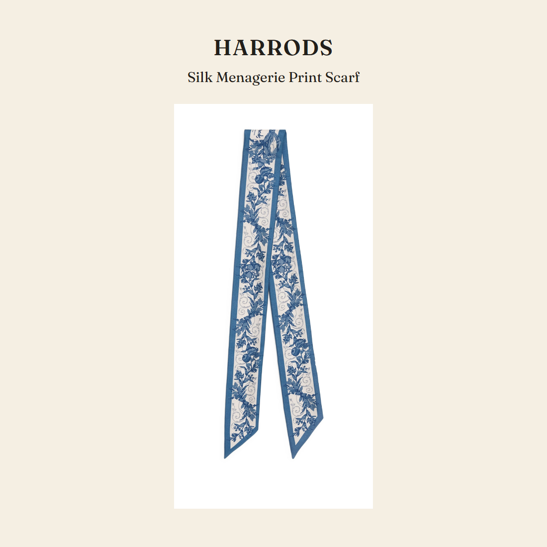 해로즈(Harrods) Silk Menagerie Print Scarf 스카프 - 영국 정품 직수입 | Lhea UK(레아영국)