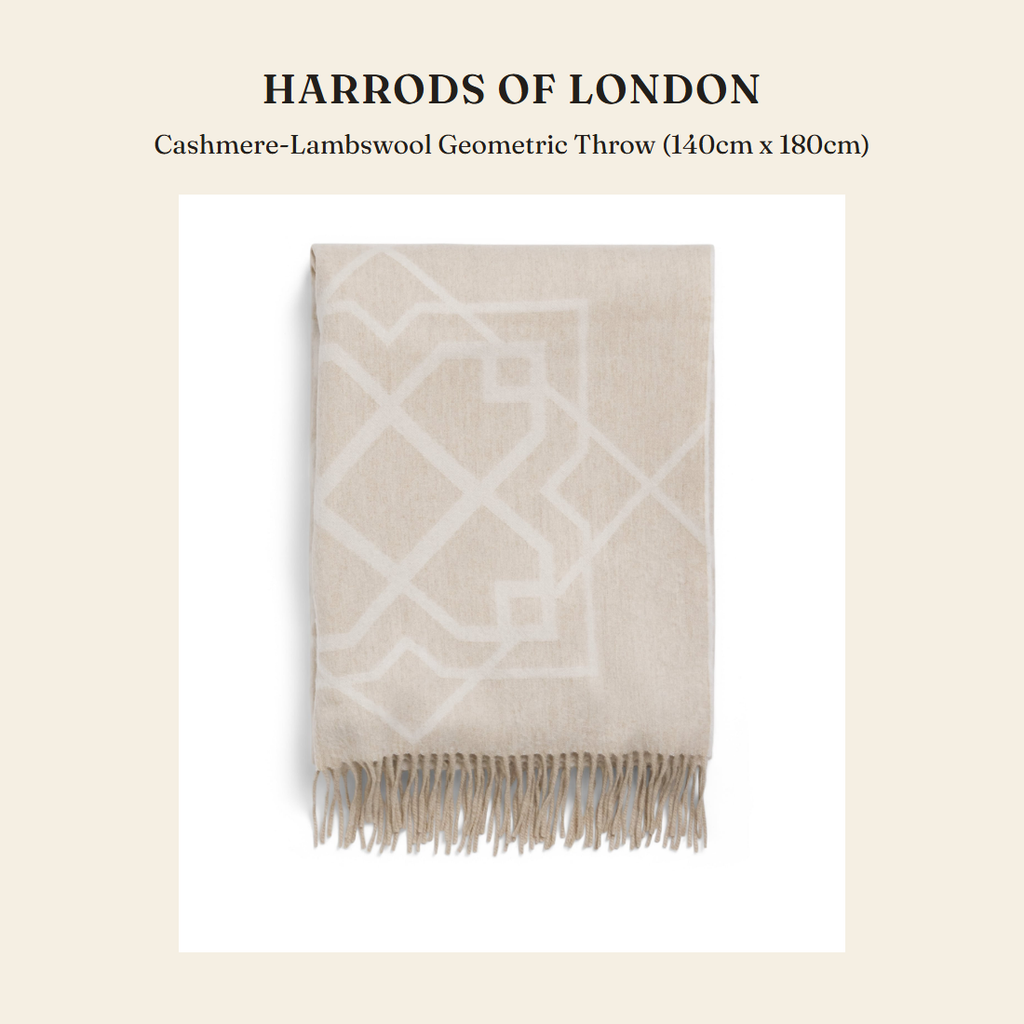 해로즈 오브 런던(Harrods of London) Cashmere-Lambswool Geometric Throw (140cm x 180cm) 담요 - 영국 정품 직수입 | Lhea UK(레아영국)