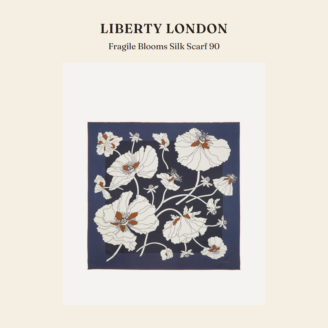 리버티 런던(Liberty London) Fragile Blooms Silk Scarf 90 스카프 - 영국 정품 직수입 | Lhea UK(레아영국)