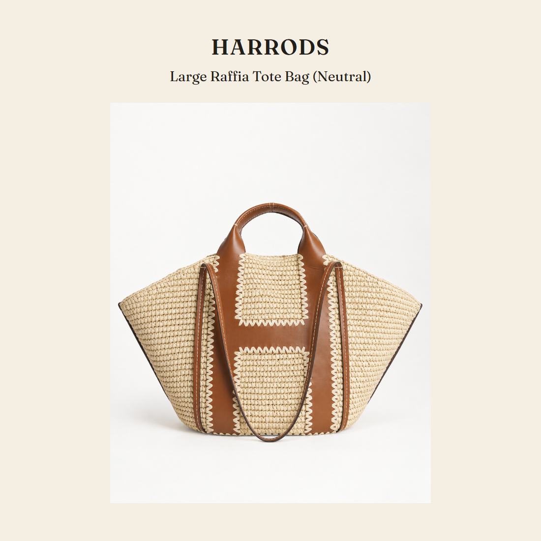 해로즈(Harrods) Large Raffia Tote Bag (Neutral) 토트백 - 영국 정품 직수입 | Lhea UK(레아영국)
