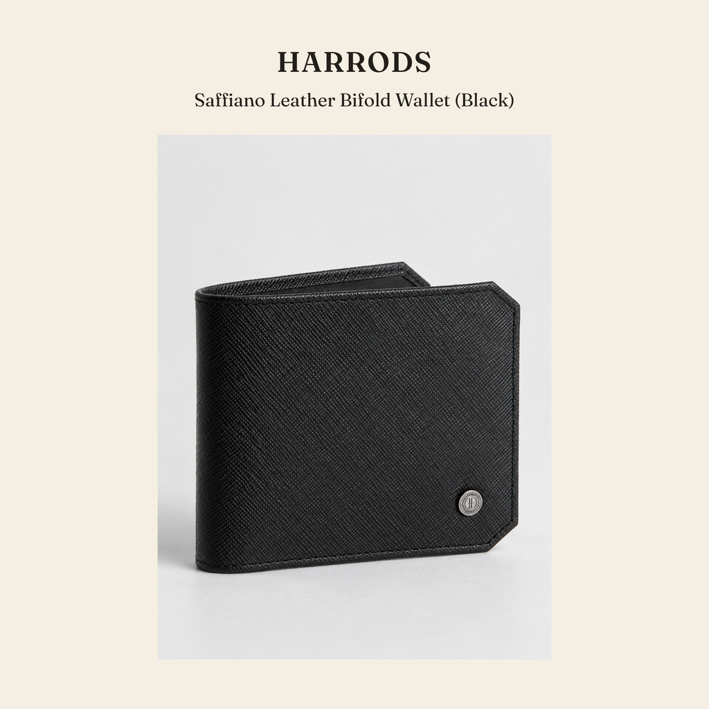 해로즈(Harrods) Saffiano Leather Bifold Wallet (Black) 지갑 - 영국직구 정품 | 레아영국