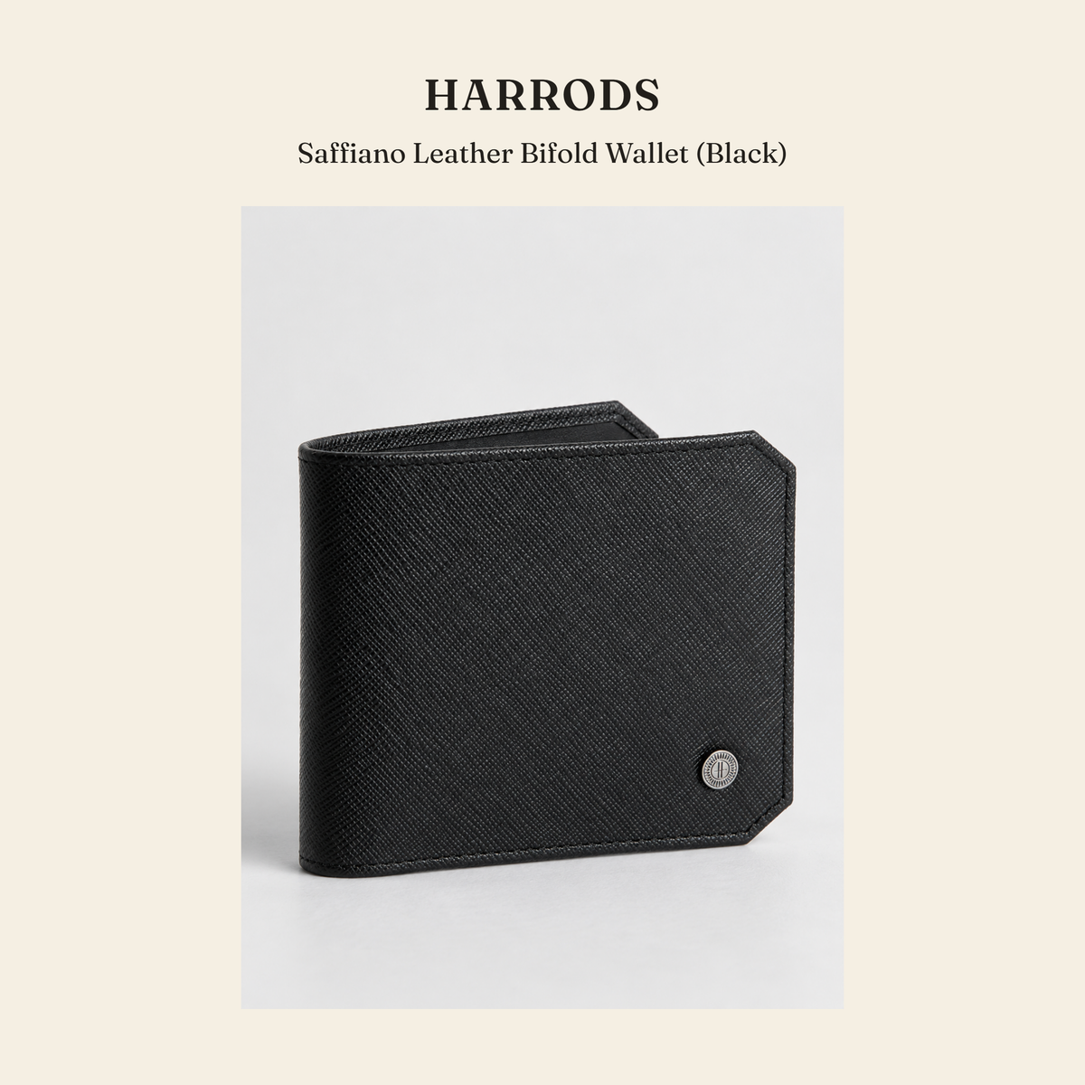해로즈(Harrods) Saffiano Leather Bifold Wallet (Black) 지갑 - 영국직구 정품 | 레아영국