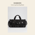 해로즈(Harrods) Cotton Logo Barrel Bag (Black) - 영국직구 정품 | 레아영국