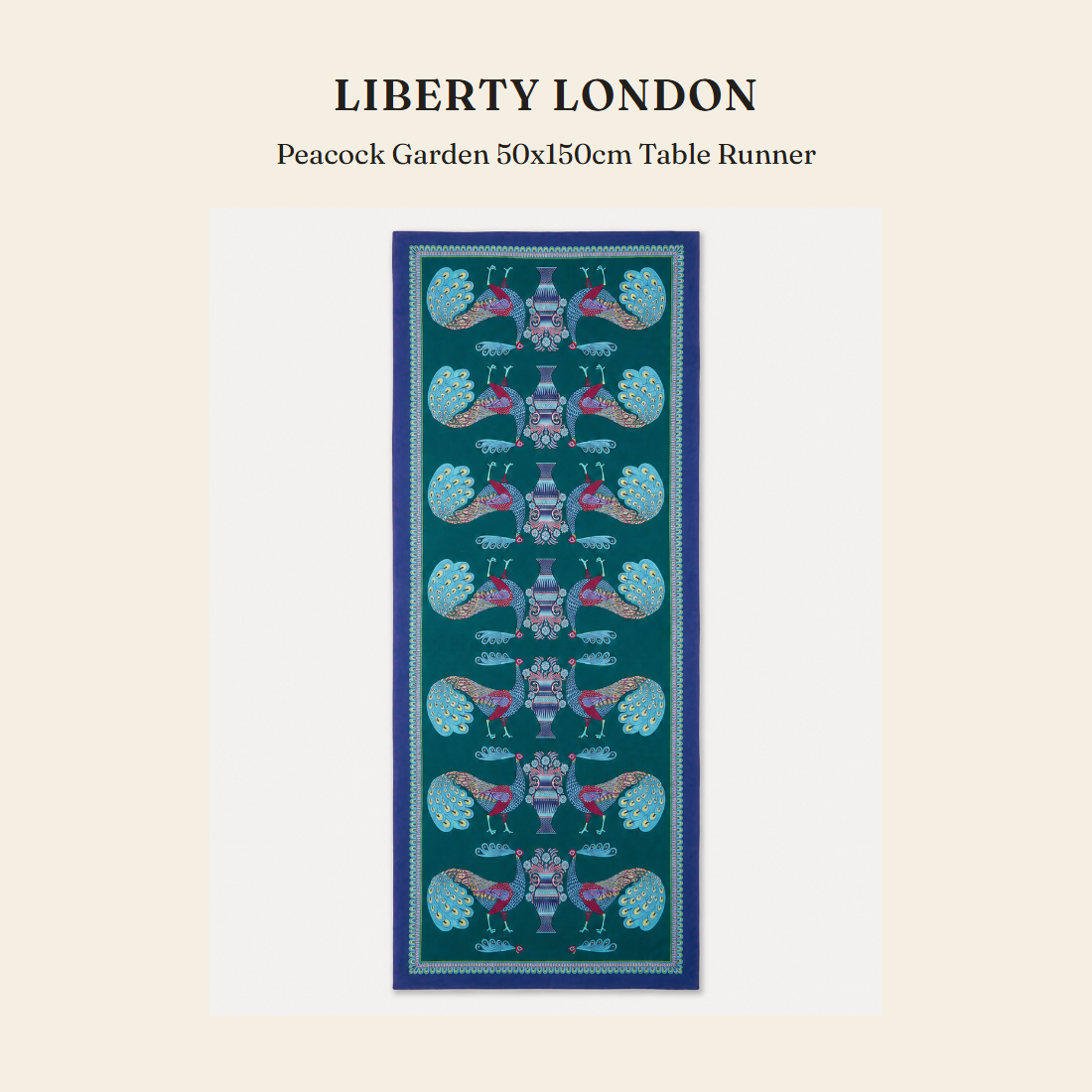 리버티 런던(Liberty London) Peacock Garden 50x150cm Table Runner - 영국 정품 직수입 | Lhea UK(레아영국)