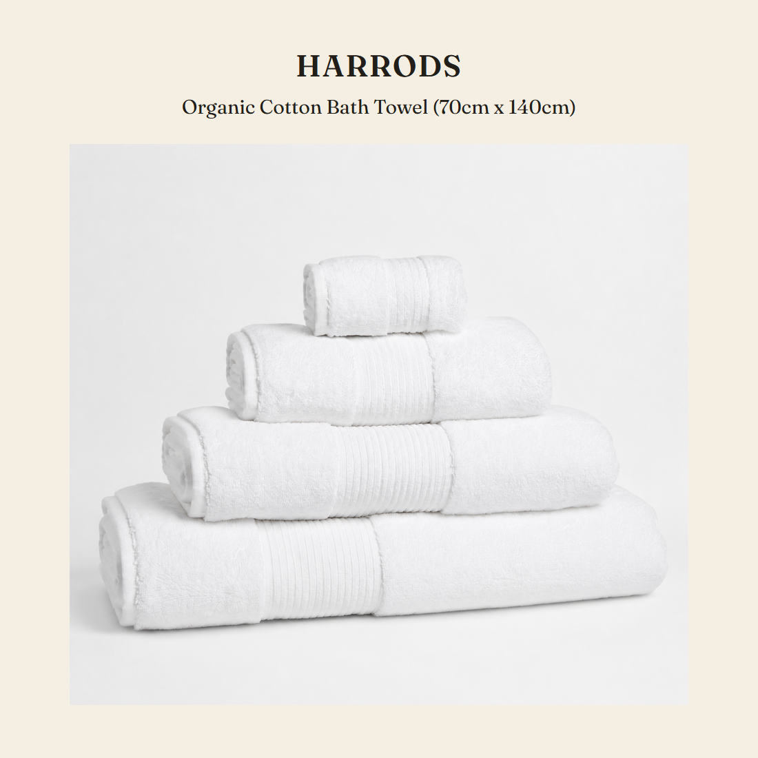 해로즈(Harrods) Organic Cotton Bath Towel (70cm x 140cm) - 영국 정품 직수입 | Lhea UK(레아영국)