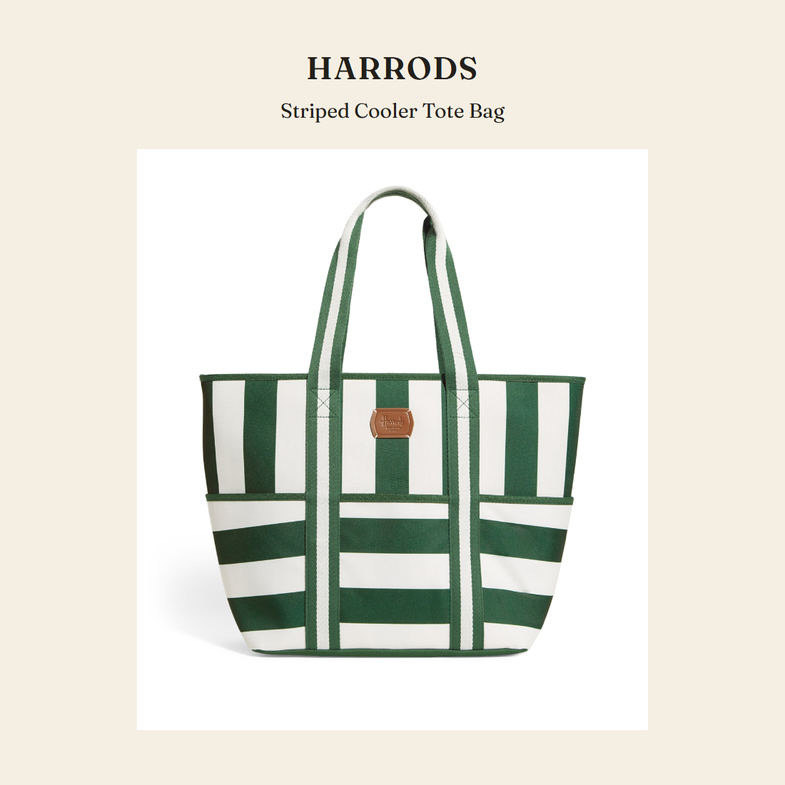 해로즈(Harrods) Striped Cooler Tote Bag 피크닉 세트 - 영국 정품 직수입 | Lhea UK(레아영국)